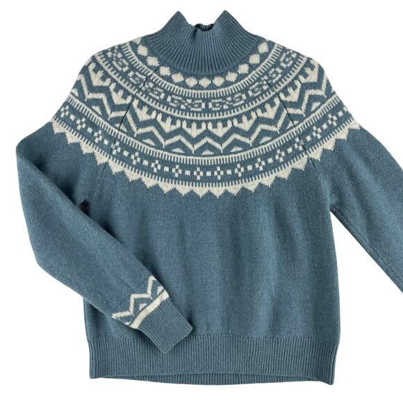 Boden Sweaters - Boden Blue Marion WMNS RWS Certified Merino Wool Sweater SZ M Fair Isle